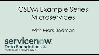 CSDM Example Series Microservices [upl. by Eceirehs]