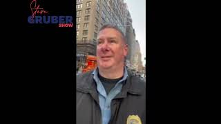 Steve Gruber visits with a police officer and a firsttime TrumpRally attendee [upl. by Ladnar]