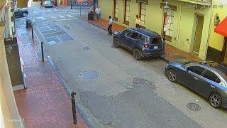 Surveillance footage shows chaos after French Quarter shooting [upl. by Boniface]