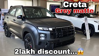 Hyundai Creta 2024 Model Matte Grey  Creta Diesel  upto 2 lakh discount 😱 [upl. by Magnuson]