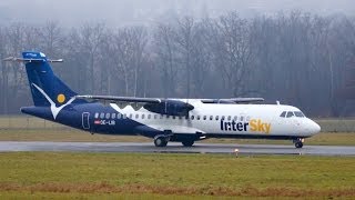 InterSky ATR72600 Turboprop Take Off at Airport BernBelp [upl. by Myk]