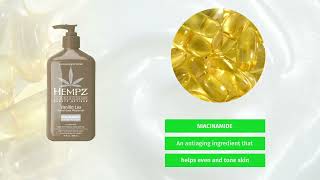 Hempz Vanilla Lux Herbal Body Moisturizer with Niacinamide to Even amp Tone Skin [upl. by Noletta205]