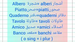 تعلم اللغة الإيطالية بسهولة للمبتدئين il plurale dei nomi in italiano الأسماء من الإفراد إلى الجمع [upl. by Vasyuta]