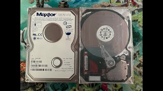 Maxtor DiamondMax Plus 9 6Y160P0 hard drive sounds amp Inside view [upl. by Norrie]