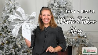 Easy Bow Tutorial with Multiple Ribbons I Glam Bow How To [upl. by Naihtsirc]