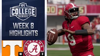 The Greatest CPU vs CPU Game Youll Ever See 10 Tennessee vs 3 Alabama Week 8RFL CS7 Highlights [upl. by Ellehsad512]