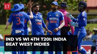 IND vs WI 4th T20I India beat West Indies by nine wickets level series 22 [upl. by Kucik863]