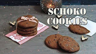 CHOCOLATE COOKIES SELBER MACHEN  Schoko Kekse backen außen knusprig innen weich Cookie Rezept [upl. by Kress]