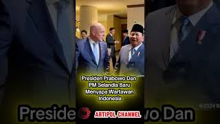 PM Selandia Baru Dan Presiden Prabowo Menyapa Wartawan prabowo prabowosubianto presiden selandia [upl. by Ecital]