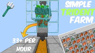 simple trident farm for minecraft bedrock 120 33per hour [upl. by Breger]