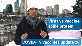 Virus spike vs vaccine spike  COVID19 mRNA vaccines update 20 [upl. by Nnayram142]