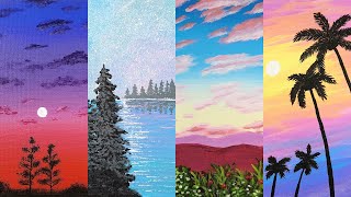 33 Easy Acrylic Painting Ideas for Beginners  2023 Mega Compilation [upl. by Aniehs114]