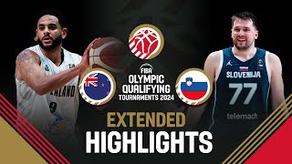 New Zealand 🇳🇿 vs Slovenia 🇸🇮  Extended Highlights  FIBA OQT 2024 Greece [upl. by Ahsinut]