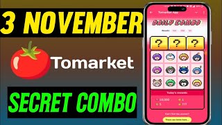 🍅Tomarket Airdrop Combo 3 November  Tomarket Daily Combo Today  Tomarket Secret Combo Today [upl. by Hoagland]