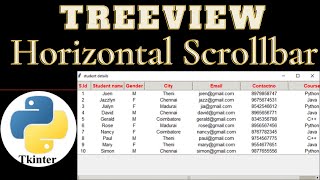 Display MySQL data in python table Treeview with horizontal scrollbar [upl. by Netsrak]