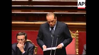 Berlusconi addresses parliament on death of agent in Iraq [upl. by Moseley]