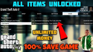 How to load 100  Complete game in Gta 5 2024  All missions unlocked  GTA 5 MODS in Hindi [upl. by Lali]