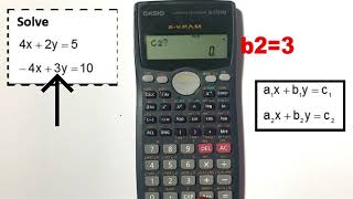 How to solve Simultaneous equations using calculator CASIO fx 570MS [upl. by Petronia]