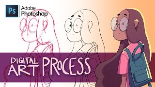 HOW TO USE LAYERS IN PHOTOSHOP  My Digital Art Process [upl. by Kizzie427]