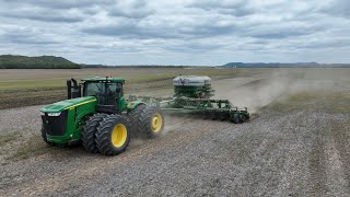 Strip tilling with and Unverferth Raptor and a John Deere tractor [upl. by Ardnahcal642]