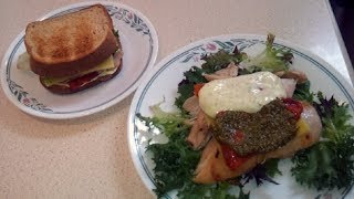 Low Carb Tuscan Delight breadless chicken quotsandwichquot on salad [upl. by Gunner]