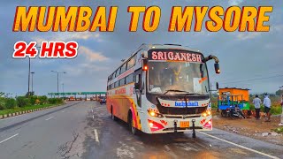 Mumbai to Mysore bus journey by Sri Ganesh Sleeper Bus  24 hrs journey [upl. by Asiela]