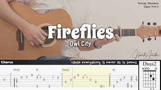 Fireflies  Owl City  Fingerstyle Guitar  TAB  Chords  Lyrics [upl. by Eiramyma]