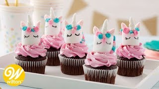 How to Make Marshmallow Unicorn Cupcakes  Wilton [upl. by Adriell]