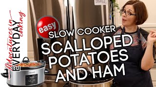 Easy Slow Cooker Scalloped Potatoes and Ham [upl. by Ahsieyn]