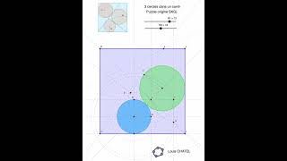 3 cercles dans un carré justeuneregleetuncompas maths geogebra [upl. by Ruthie579]