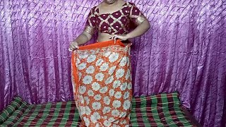 Cotton Printed Saree Wearing Style with Blouse  Perfect Steps  By Bengali Wear Media [upl. by Richardo]