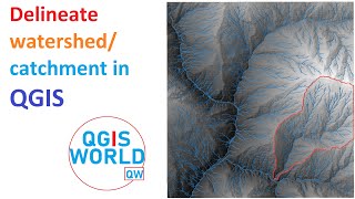 Delineate watershed area in QGIS  Delineate catchment area in QGIS [upl. by Vonni]