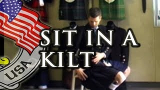 How to Sit in a Kilt  Kilt Rental USA [upl. by Enyala]