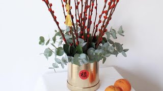 DIY Pussy Willow Arrangement Chinese New Year Flowers [upl. by Herwick]