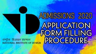 HOW TO FILL NID APPLICATION FORM 2020 NID ADMISSIONS 2020 [upl. by Eileek]