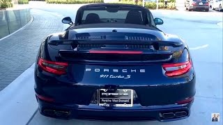 2017 Night Blue Porsche 911 Turbo S Cabriolet 580 HP  Porsche West Broward [upl. by Nestor]