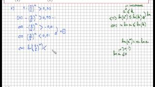 Fonction logarithme népérien  résoudre inéquation du type 34n ≤ 001  Niveau Bac [upl. by Akinorev997]