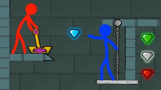 Watergirl and Fireboy Stickman animation  water temple parkour [upl. by Attenauqa]