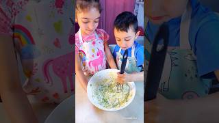 Children prepare a healthy and tasty zucchini blintzes shorts viral food kids trending viral [upl. by Ientruoc]