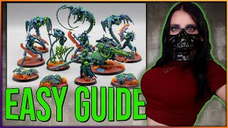 Glowing Necron Painting Tutorial  Drybrush Technique  1 Day Warhammer 40k Detachment  Color Guide [upl. by Ainival]