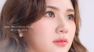 KOREAN MAKEUP  GLASS SKIN LOOK FOR ROUND FACE Using Korean amp Indonesian local brand [upl. by Archibald]