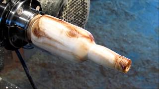 Woodturning A firewood Beer Bottle [upl. by Martina52]