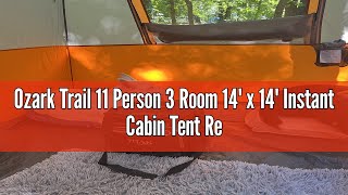 Ozark Trail 11 Person 3 Room 14 x 14 Instant Cabin Tent Review Spacious and Convenient Camping [upl. by Asseralc522]