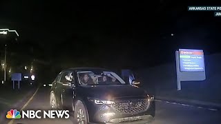 Arkansas police use pit maneuver to stop car going to hospital [upl. by Atirihs]