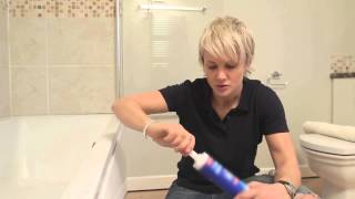 DIY How to reseal a bath shower or sink  with Philippa Tuttiett [upl. by Adarbil]