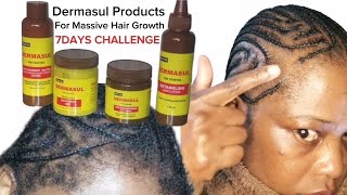 DERMASUL PRODUCTS FOR MASSIVE Hair GROWTH 7 DAYS CHALLENGE 🤗 haircare review new challenge [upl. by Anwaf673]