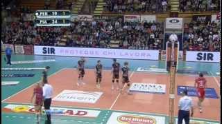 Perugia  Piacenza 2832013 Serie A1 quarterfinal first match [upl. by Alyehc743]