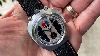 FOR SALE  Lemania Vintage Bullhead Chronograph  wwwchronoscopech [upl. by Ovida]