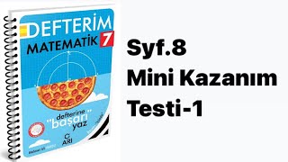 7SINIF ARI DEFTERİM S8 MİNİ KAZANIM TESTİ 1 [upl. by Hairim]