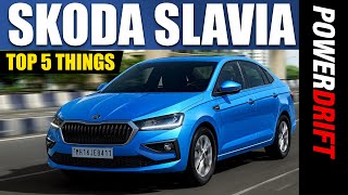 Skoda Slavia  5 Things You Need To Know  PowerDrift [upl. by Yruok]